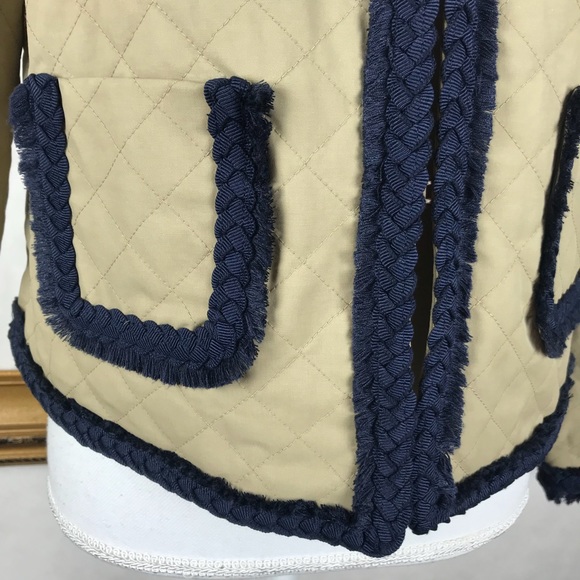 J. CREW quilted Safari Jacket in tan and blue, 10 - Picture 3 of 8